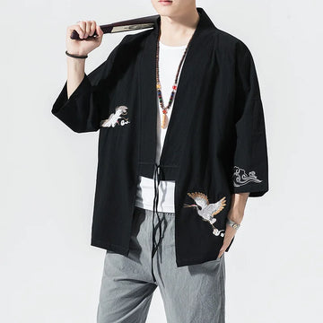 Men's Crane Style Haori Jacket