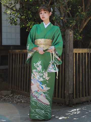 Japanese Kimono Green Pattern
