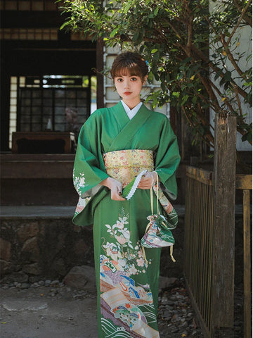 Japanese Kimono Green Pattern
