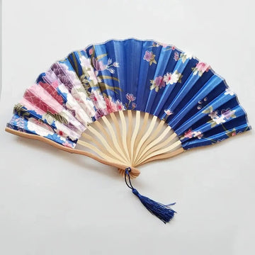 Blue Art Style Japanese Fan