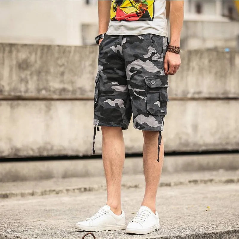 Streetwear Camouflage Print Cargo Shorts