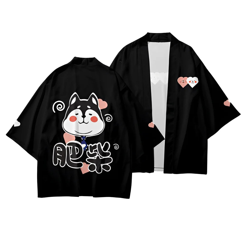 Loving Dog Streetwear Japanese Pattern Haori