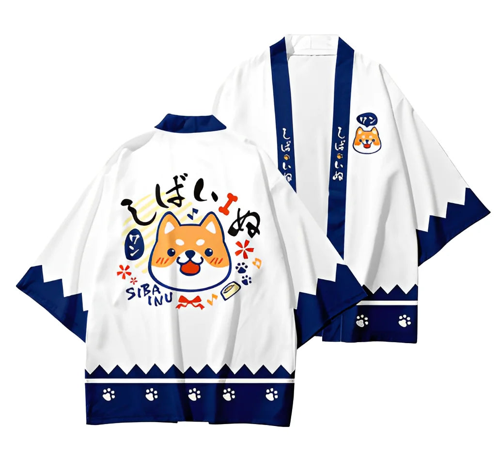 Happy Dog Streetwear Japanese Pattern Haori