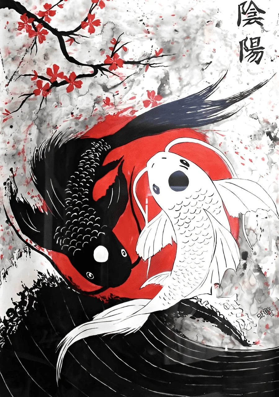 The Fish Pattern Japanese Painting