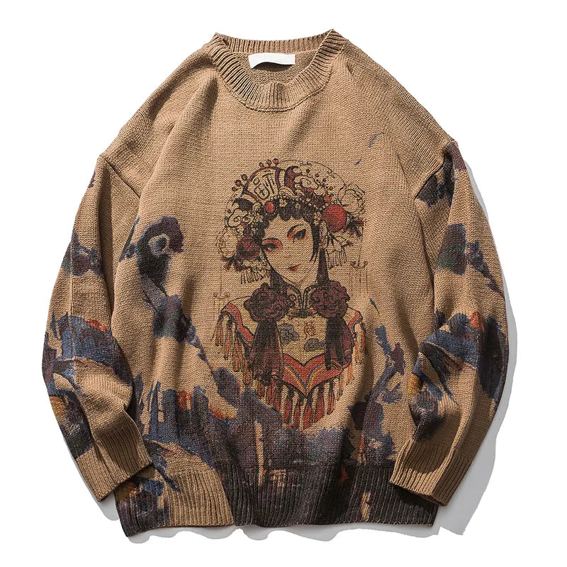 Japanese Aesthetic Pattern Girl Sweater