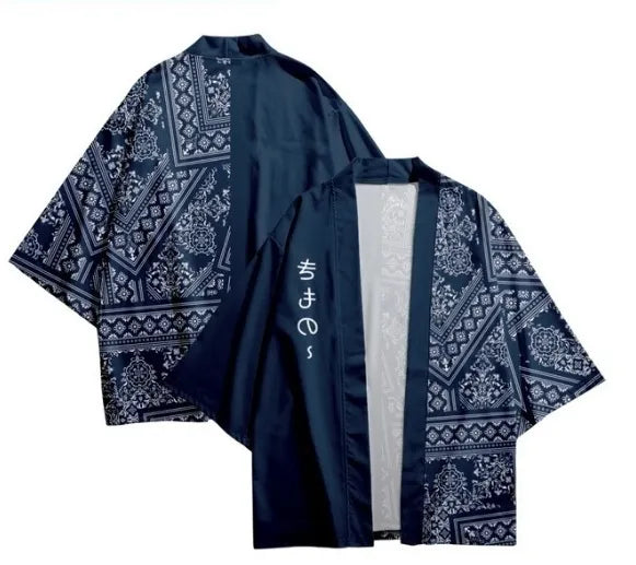 Japanese Aesthetic Print Loose Kimono Jacket