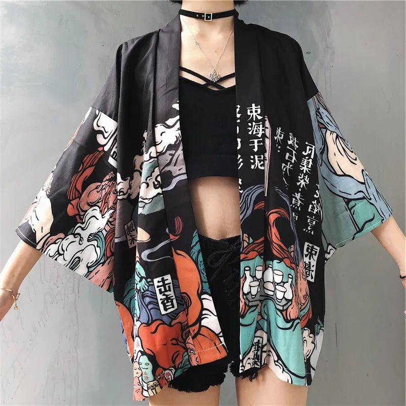 Japanese Art Print Loose Kimono