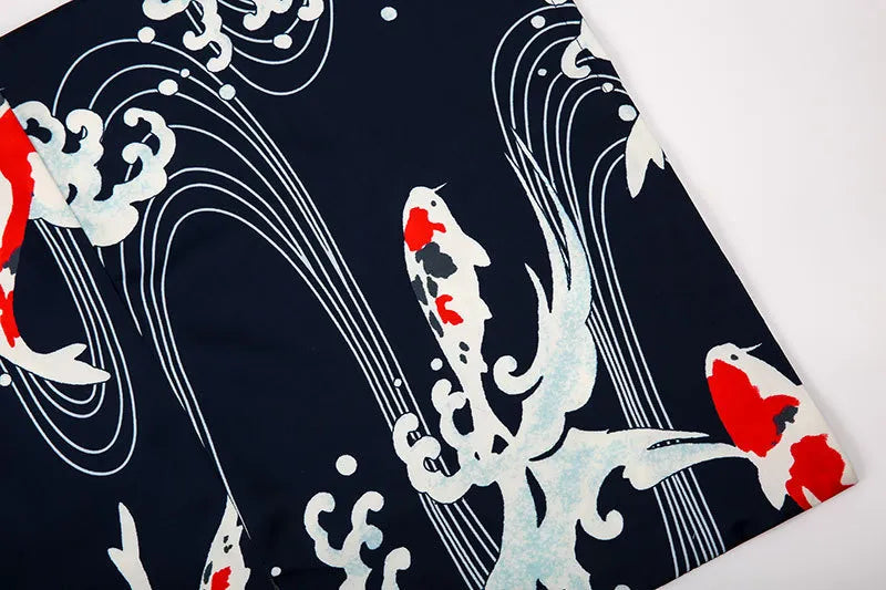 Japanese Koi Fish Wave Mens Kimono | Japan Outfits