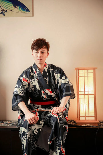 Japanese Koi Fish Wave Loose Kimono Outfit
