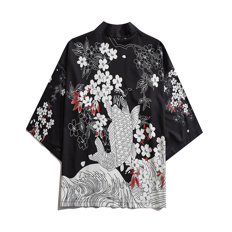 Japanese Aesthetic Koi Kimono Jacket