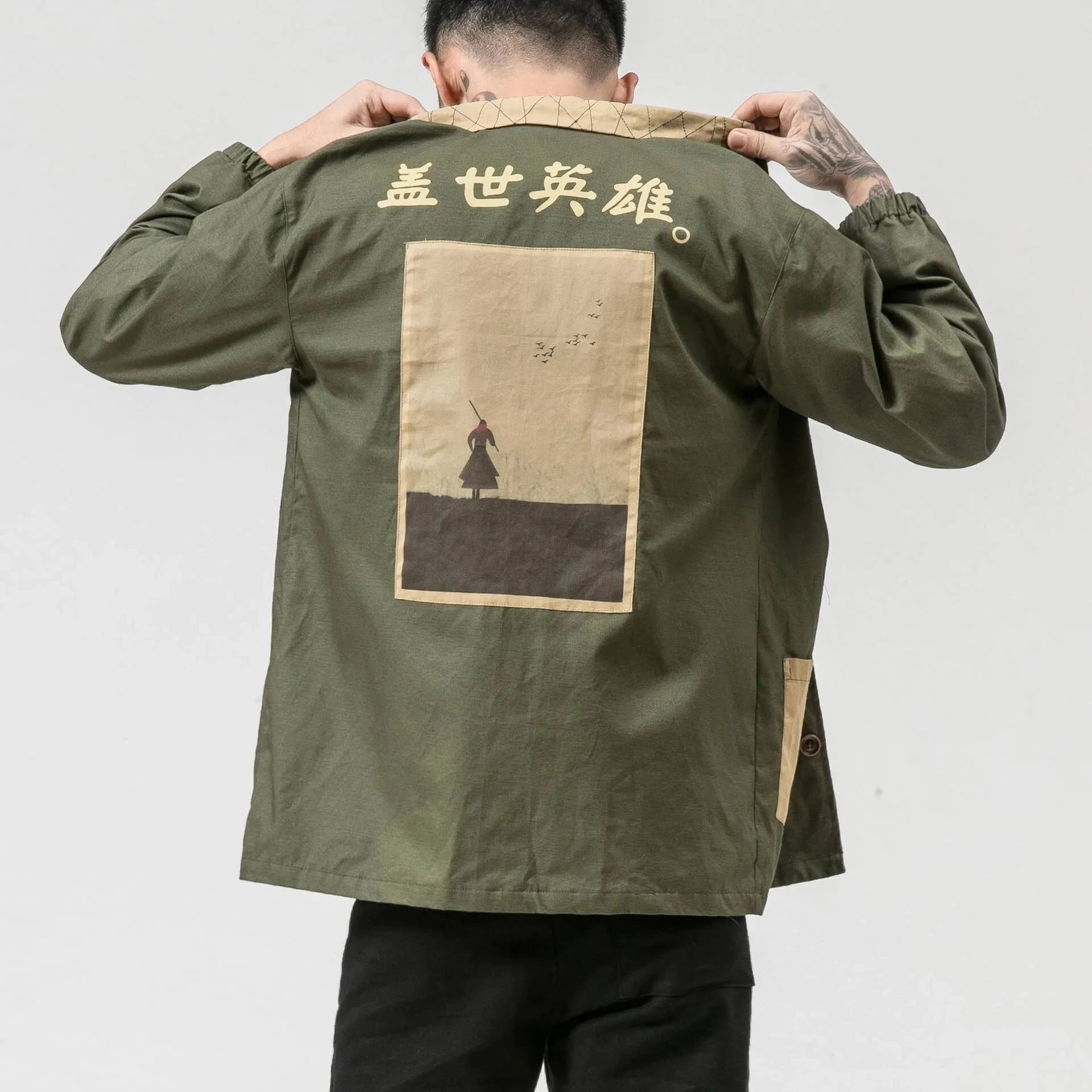 Japanese Samurai Back Print Shirt Jacket