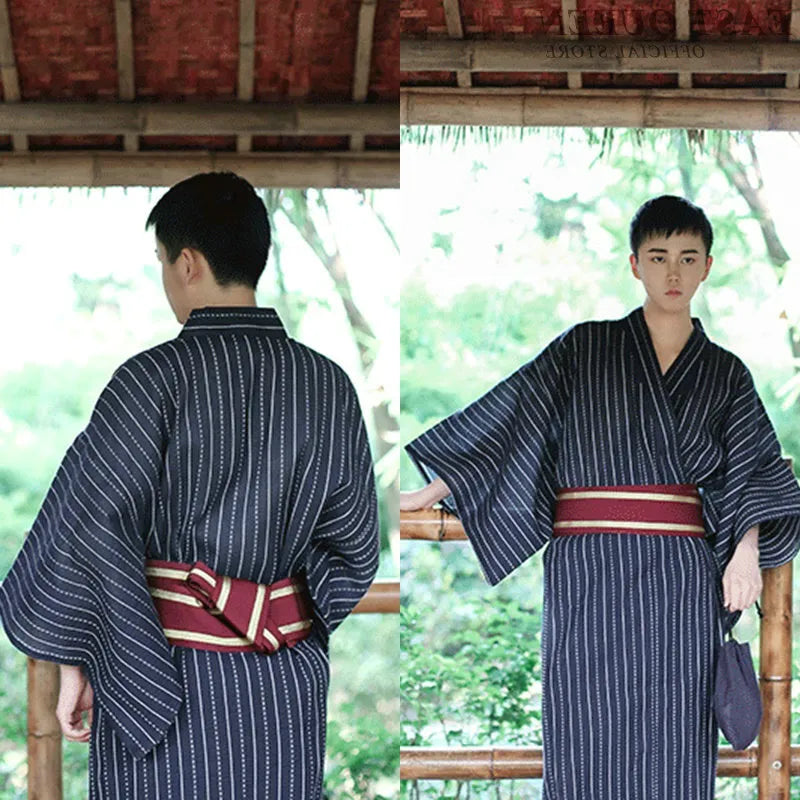 Japanese Traditional Blue Mens Kimono | Japan Outfits