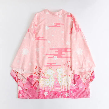 Kawaii Aesthetic Deer Pink Haori Jacket