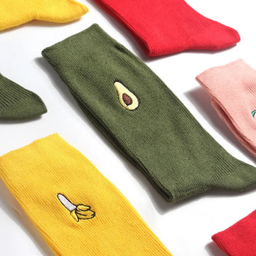 Kawaii Fruit Embroidery Socks