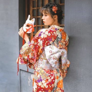Red Yukata Japanese Kimono