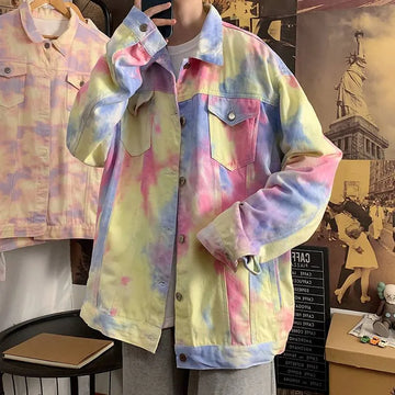 Pastel Tie Dye Denim Jacket