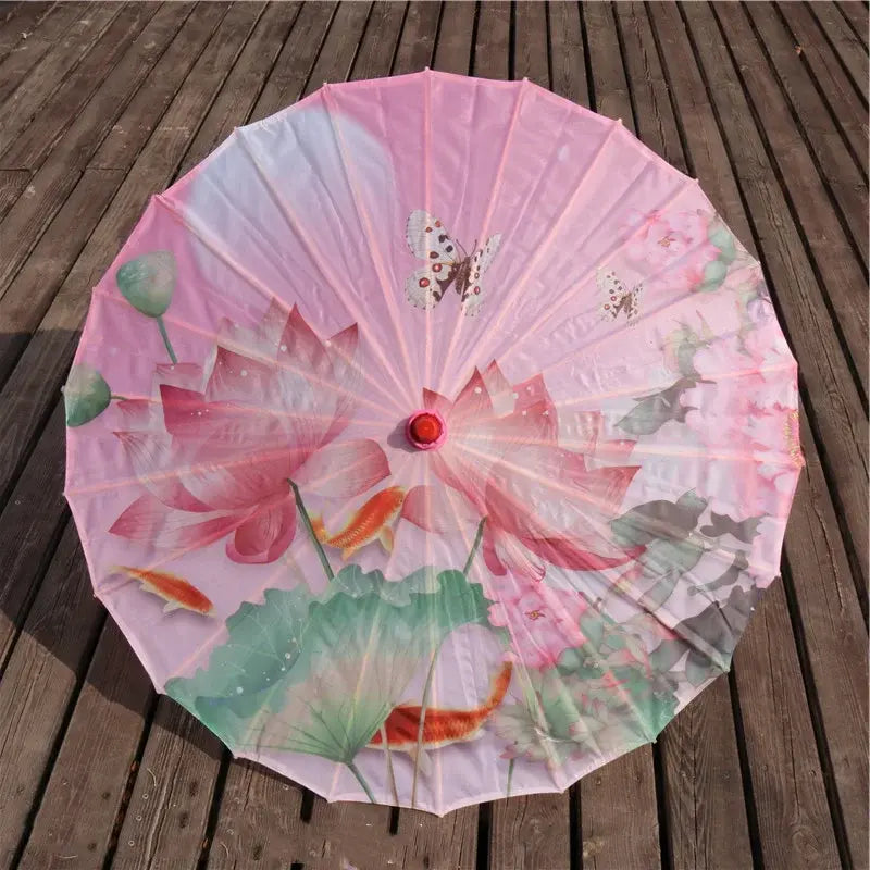 Pink Pattern Japanese Umbrella