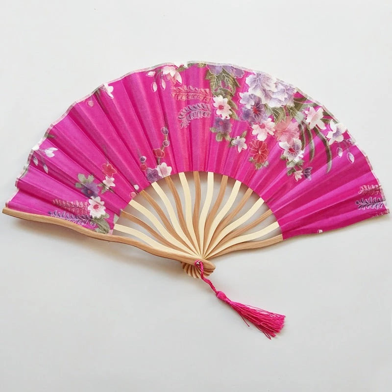 Pink Sunset Pattern Japanese Fan