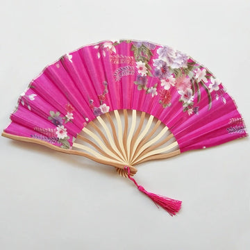 Pink Sunset Japanese Fan