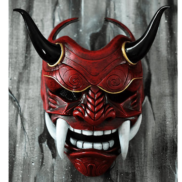 Red Demon Pattern Japanese Mask