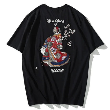 Traditional Geisha Embroidery Art T-Shirt