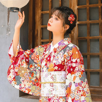 Red Yukata Japanese Kimono