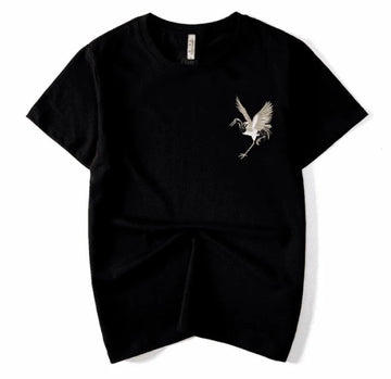 Traditional Japanese Crane Print T-Shirt